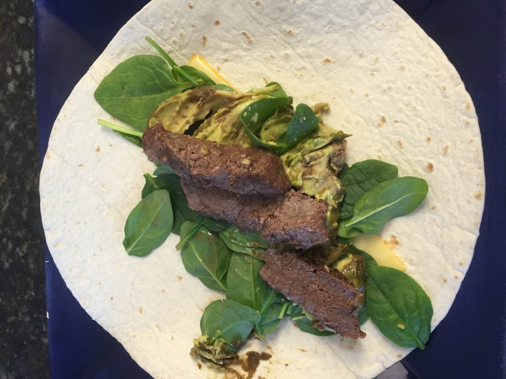 Venison wrap avocado spinach